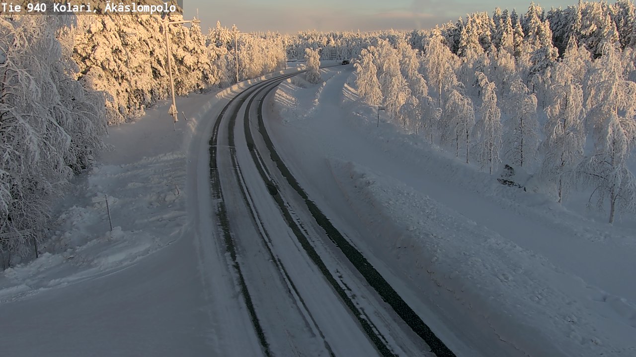 Weather Camera Image Väg 940 Kolari, Äkäslompolo, Kolari, Lappi