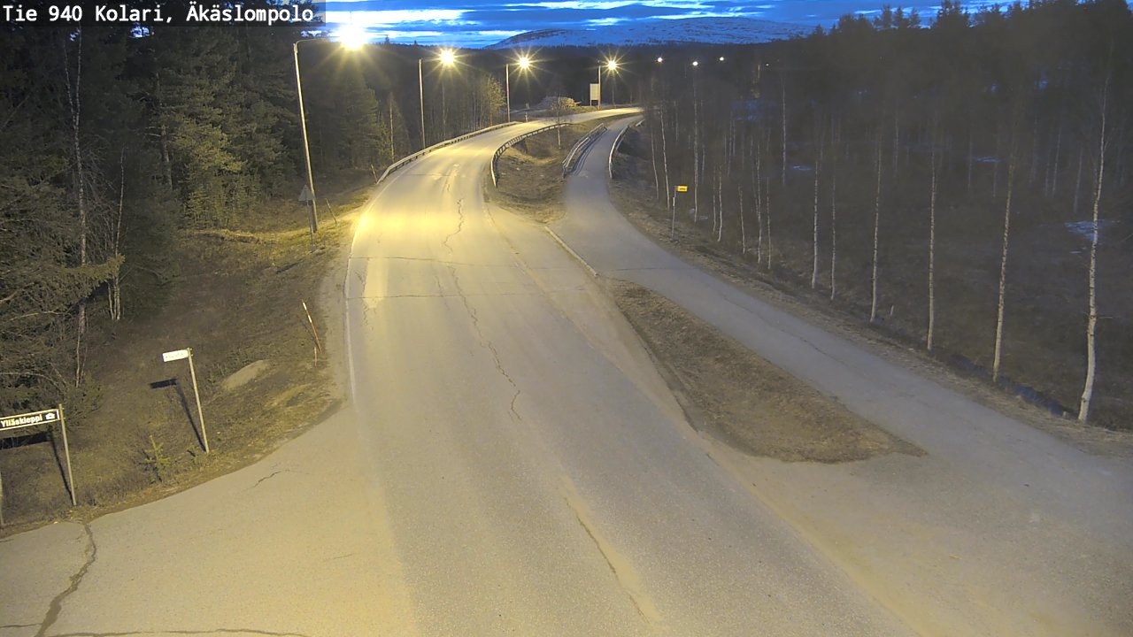 Weather Camera Image Väg 940 Kolari, Äkäslompolo, Kolari, Lappi