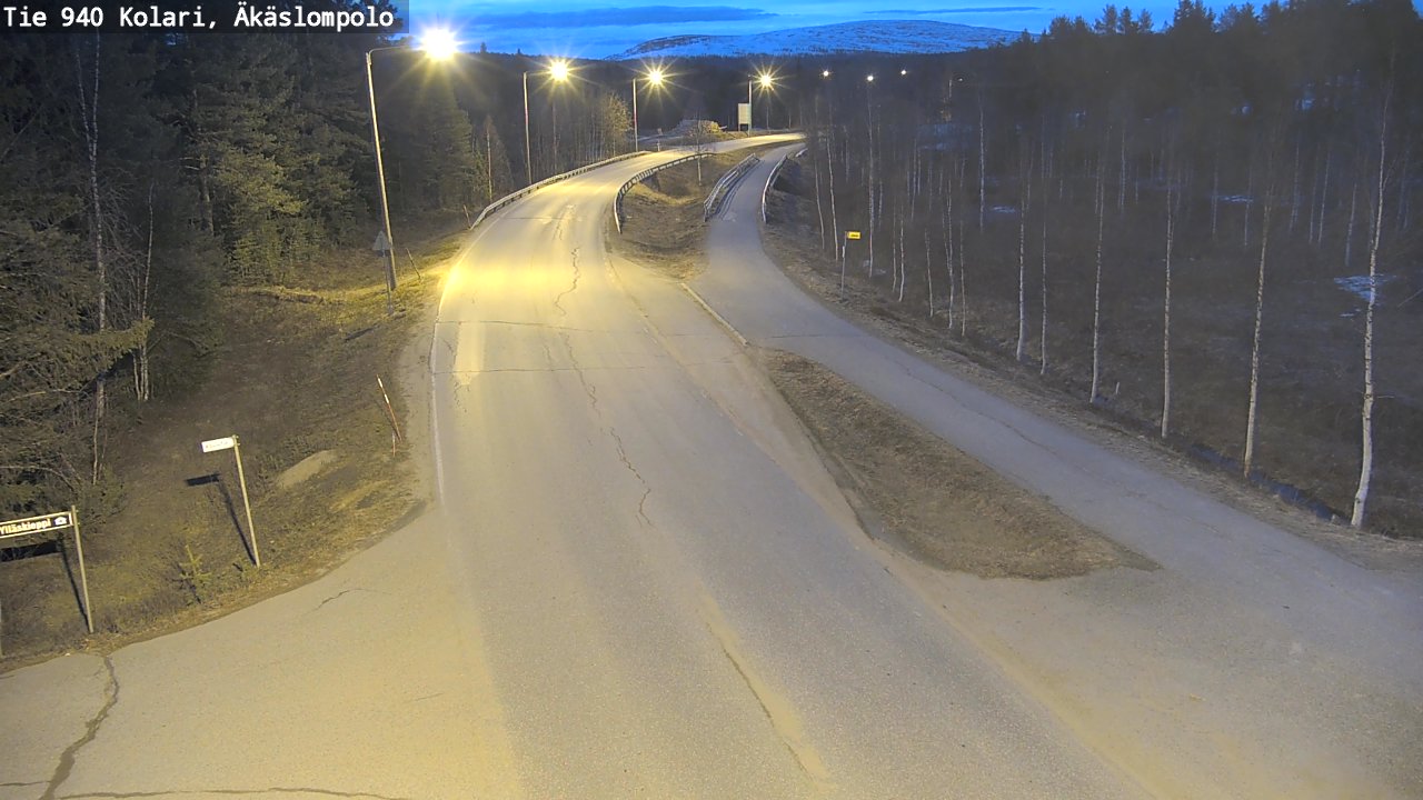 Weather Camera Image Väg 940 Kolari, Äkäslompolo, Kolari, Lappi