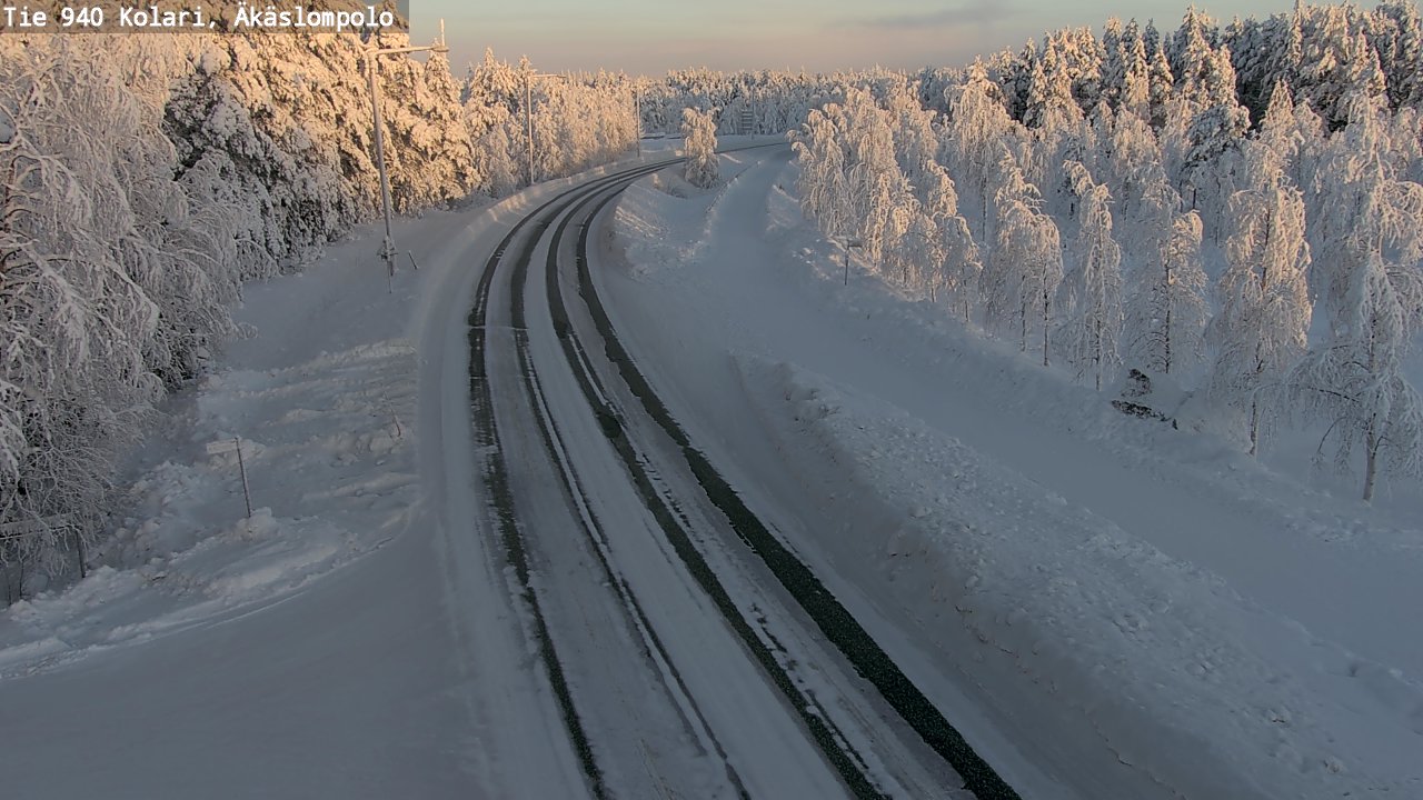 Weather Camera Image Väg 940 Kolari, Äkäslompolo, Kolari, Lappi