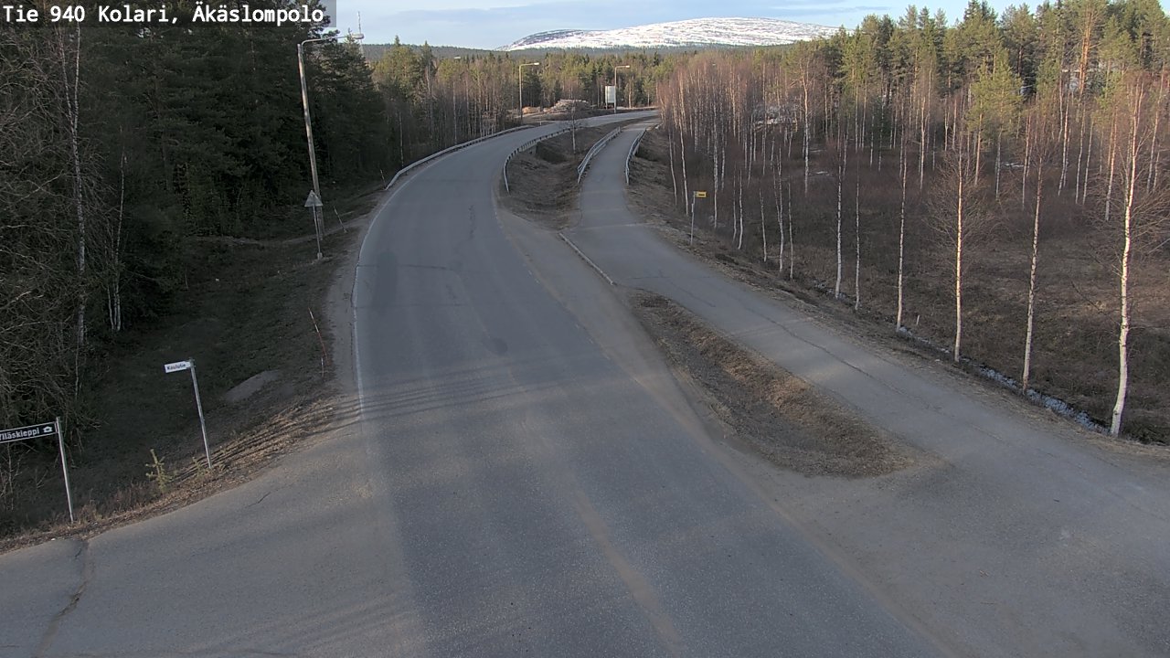 Weather Camera Image Väg 940 Kolari, Äkäslompolo, Kolari, Lappi