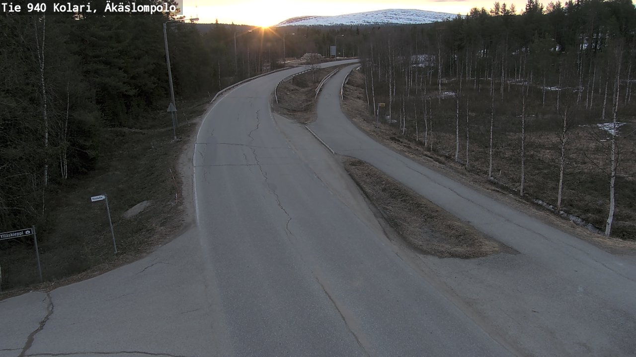 Weather Camera Image Väg 940 Kolari, Äkäslompolo, Kolari, Lappi