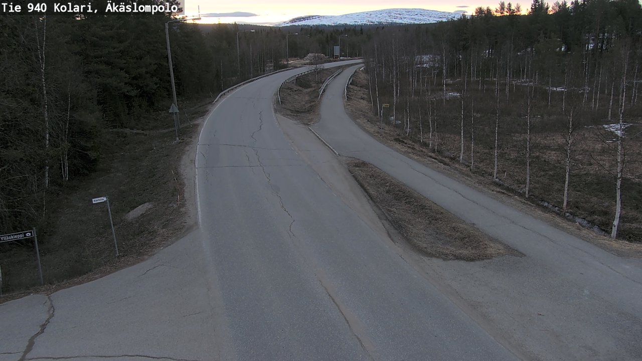 Weather Camera Image Väg 940 Kolari, Äkäslompolo, Kolari, Lappi