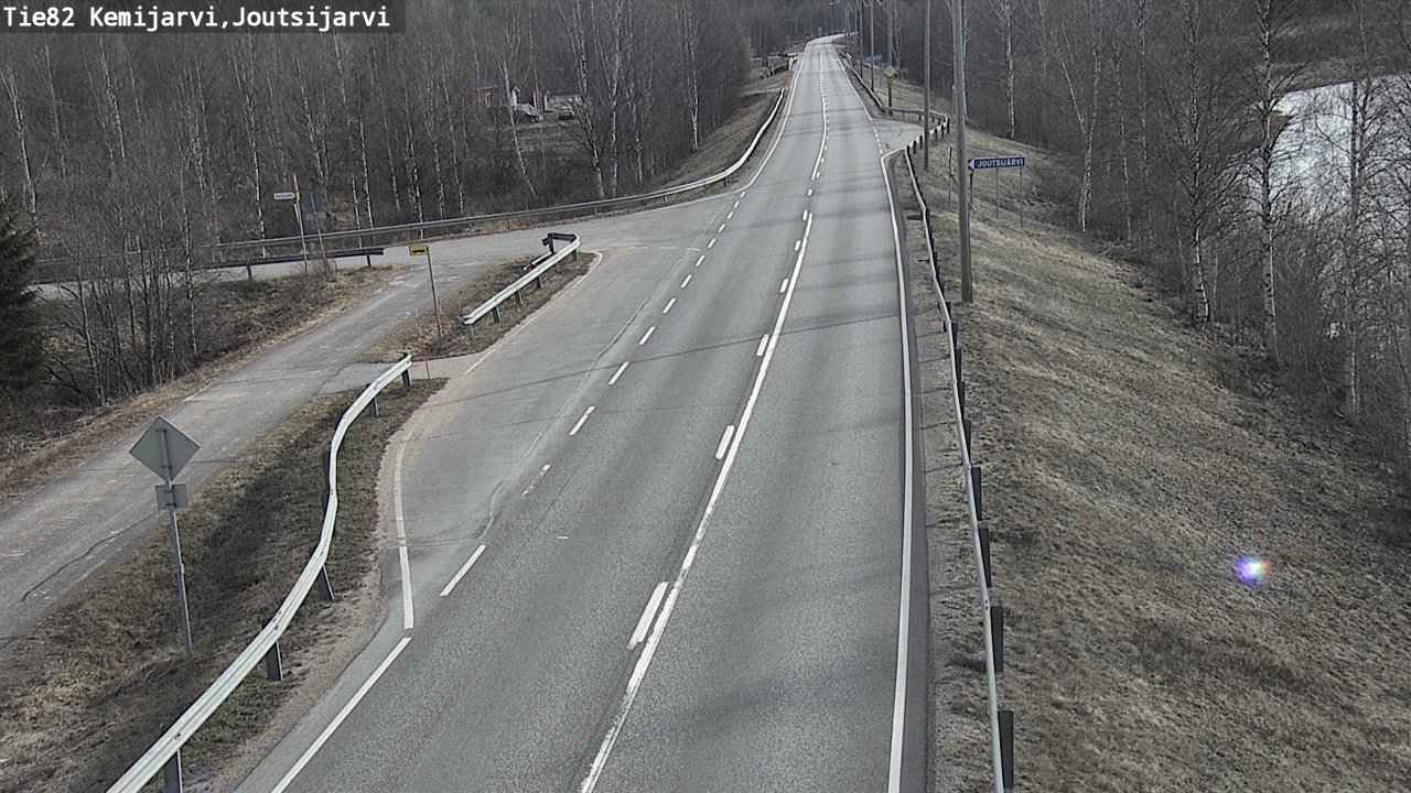 Weather Camera Image Väg 82 Kemijärvi, Joutsijärvi, Kemijärvi, Lappi