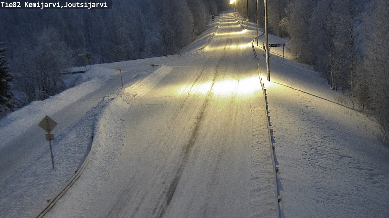 Weather Camera Image Road 82 Kemijärvi, Joutsijärvi, Kemijärvi, Lappi