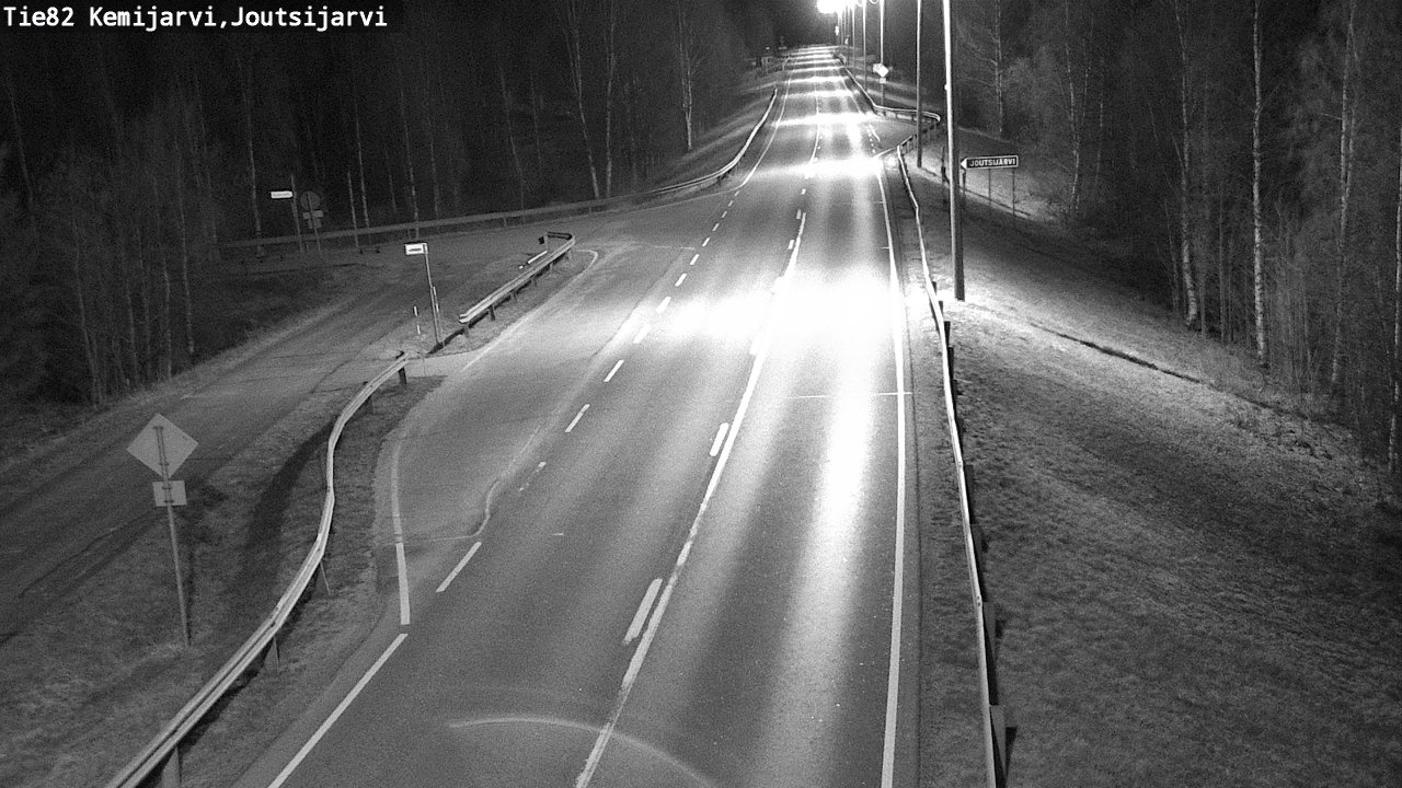 Weather Camera Image Väg 82 Kemijärvi, Joutsijärvi, Kemijärvi, Lappi