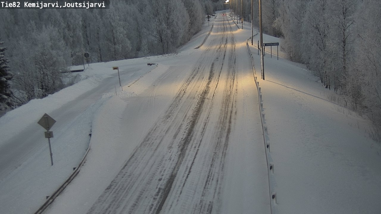 Weather Camera Image Road 82 Kemijärvi, Joutsijärvi, Kemijärvi, Lappi
