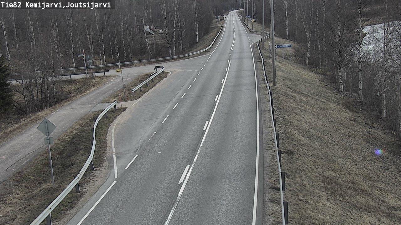 Weather Camera Image Väg 82 Kemijärvi, Joutsijärvi, Kemijärvi, Lappi