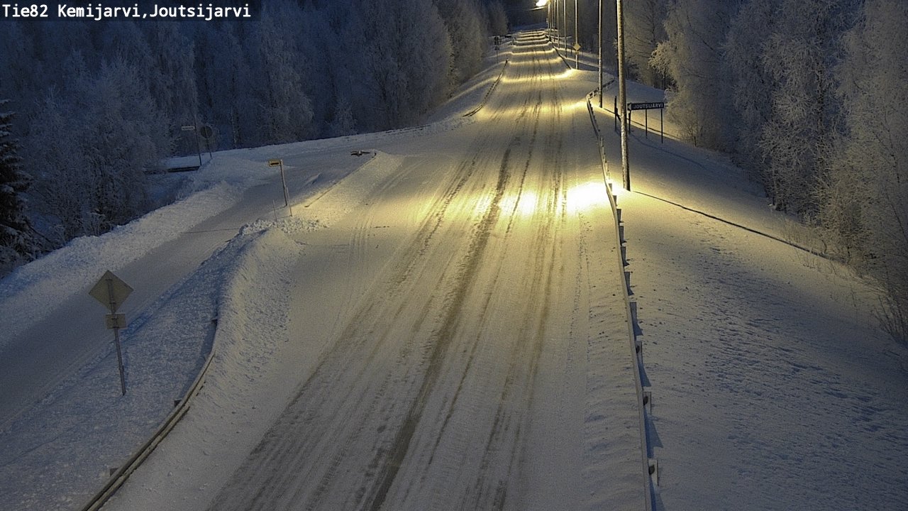 Weather Camera Image Road 82 Kemijärvi, Joutsijärvi, Kemijärvi, Lappi