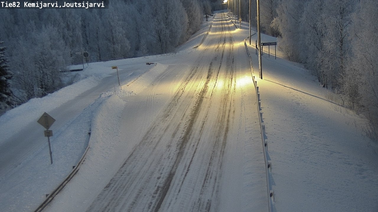 Weather Camera Image Road 82 Kemijärvi, Joutsijärvi, Kemijärvi, Lappi