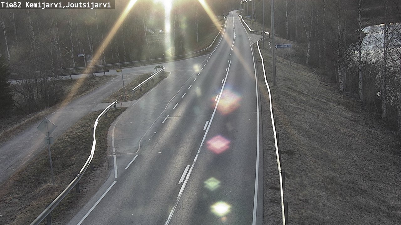 Weather Camera Image Väg 82 Kemijärvi, Joutsijärvi, Kemijärvi, Lappi