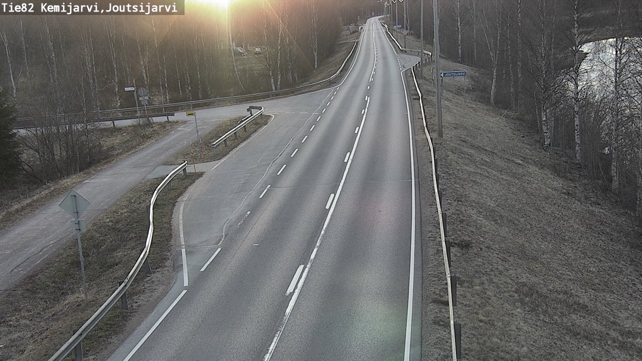 Weather Camera Image Väg 82 Kemijärvi, Joutsijärvi, Kemijärvi, Lappi