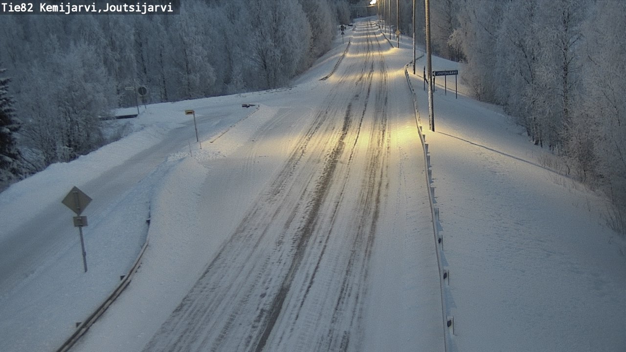 Weather Camera Image Road 82 Kemijärvi, Joutsijärvi, Kemijärvi, Lappi