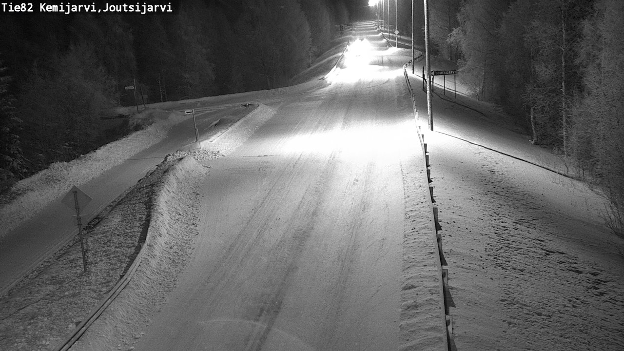 Weather Camera Image Road 82 Kemijärvi, Joutsijärvi, Kemijärvi, Lappi