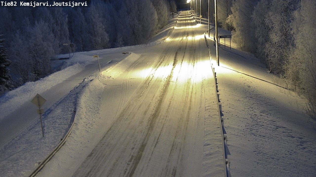 Weather Camera Image Väg 82 Kemijärvi, Joutsijärvi, Kemijärvi, Lappi