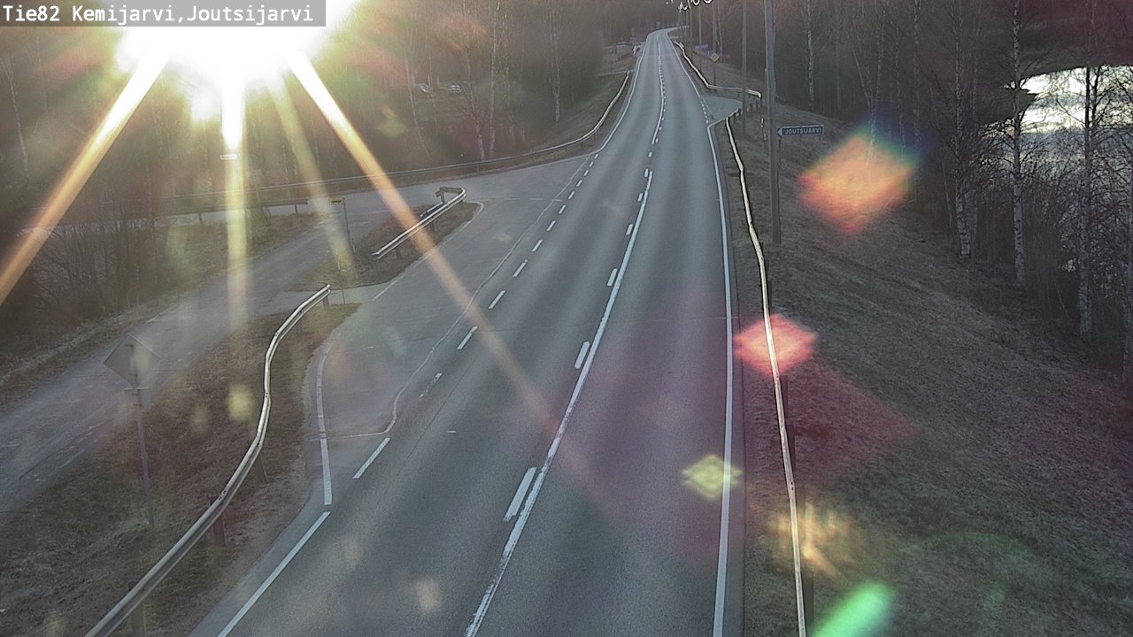 Weather Camera Image Väg 82 Kemijärvi, Joutsijärvi, Kemijärvi, Lappi