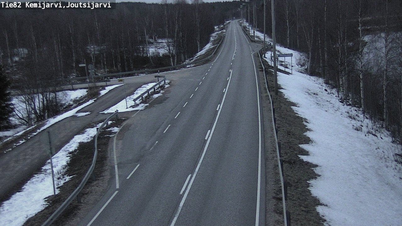 Weather Camera Image Road 82 Kemijärvi, Joutsijärvi, Kemijärvi, Lappi