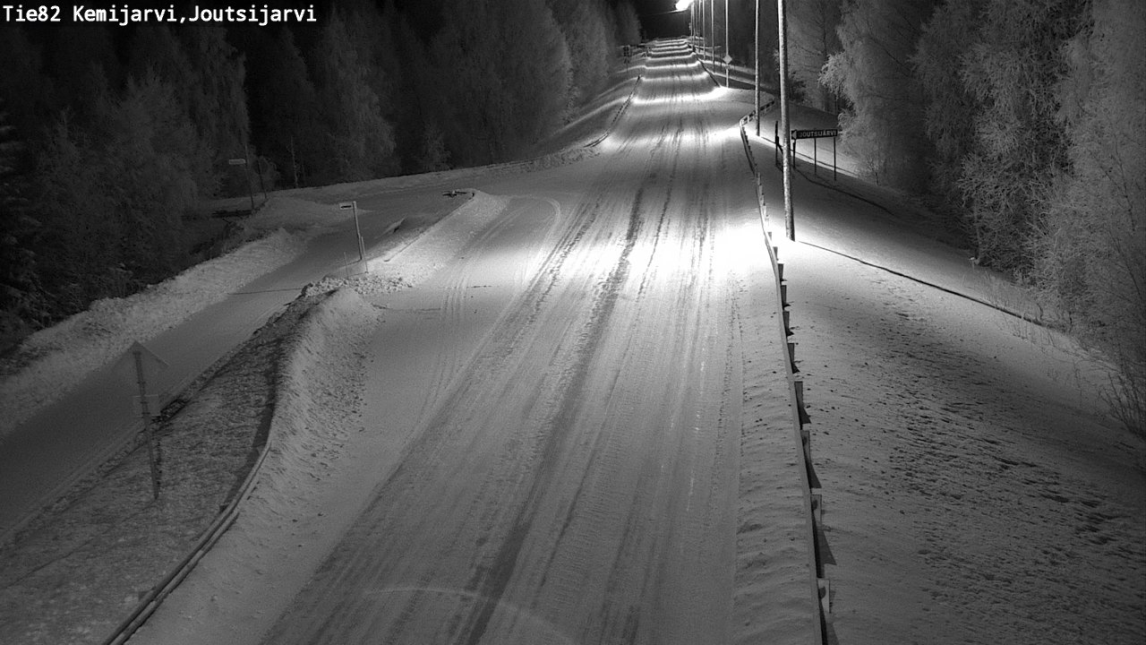 Weather Camera Image Väg 82 Kemijärvi, Joutsijärvi, Kemijärvi, Lappi