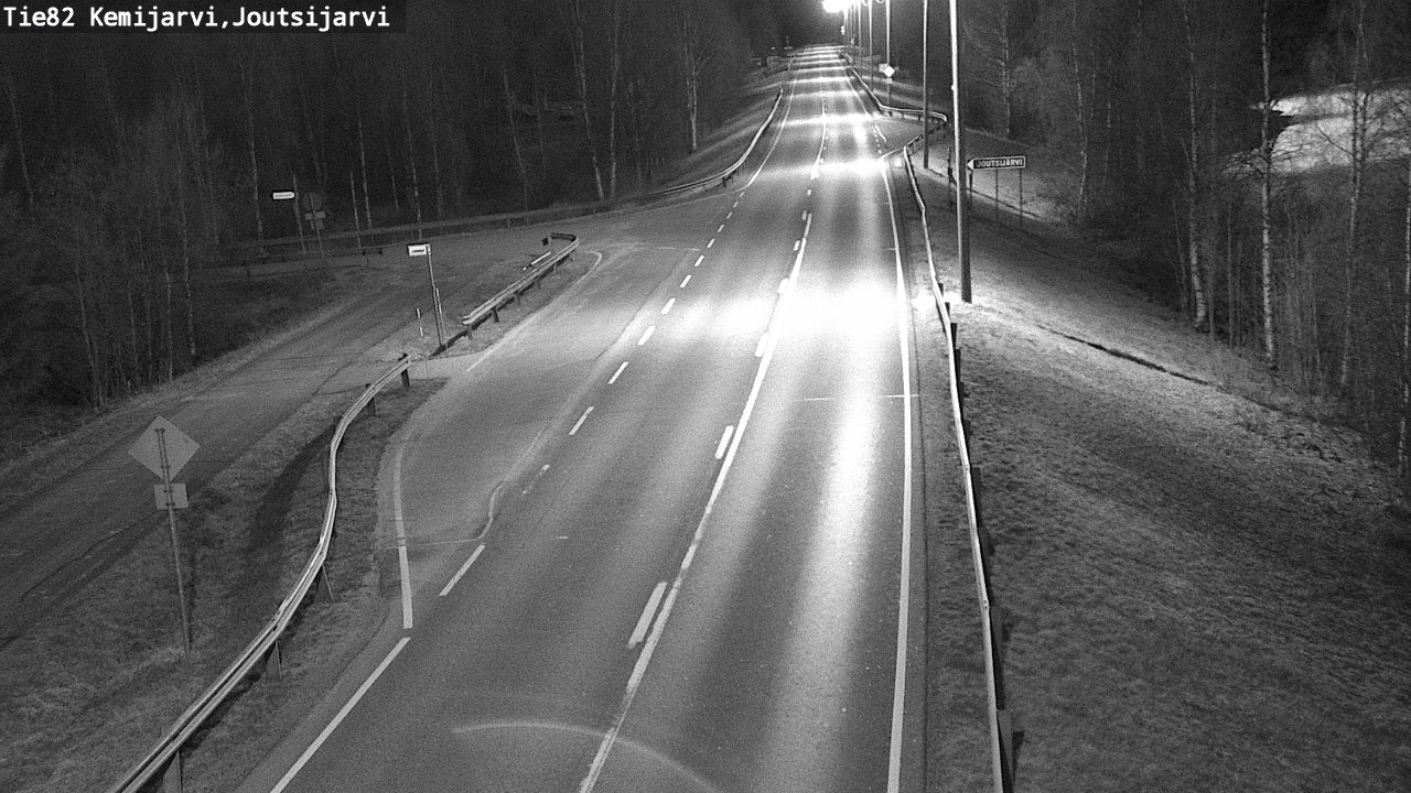 Weather Camera Image Väg 82 Kemijärvi, Joutsijärvi, Kemijärvi, Lappi
