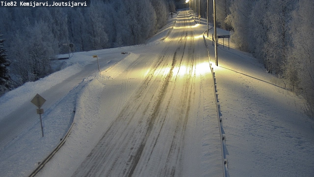 Weather Camera Image Road 82 Kemijärvi, Joutsijärvi, Kemijärvi, Lappi