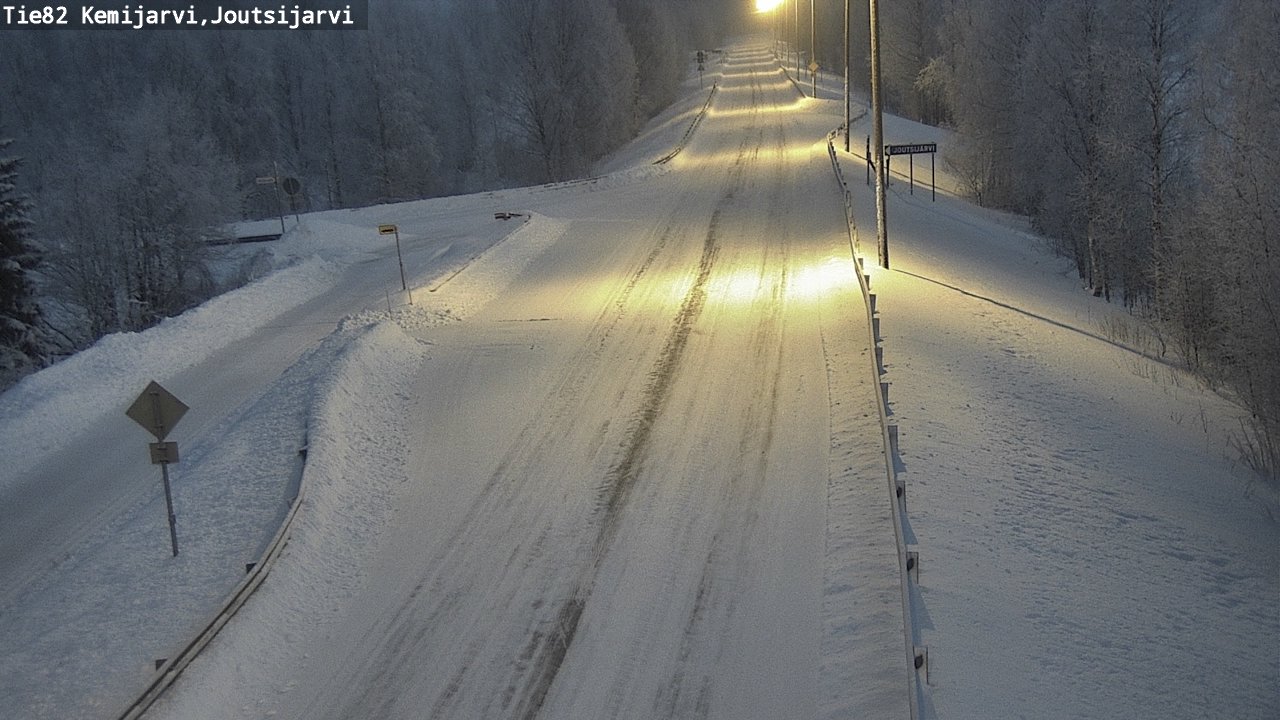 Weather Camera Image Road 82 Kemijärvi, Joutsijärvi, Kemijärvi, Lappi