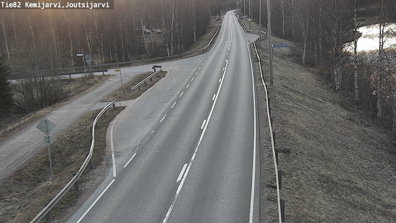 Weather Camera Image Väg 82 Kemijärvi, Joutsijärvi, Kemijärvi, Lappi