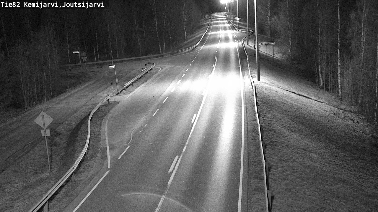 Weather Camera Image Väg 82 Kemijärvi, Joutsijärvi, Kemijärvi, Lappi