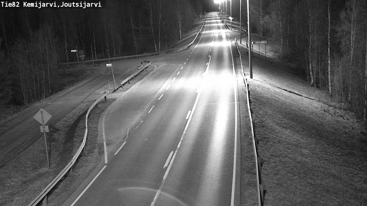 Weather Camera Image Väg 82 Kemijärvi, Joutsijärvi, Kemijärvi, Lappi
