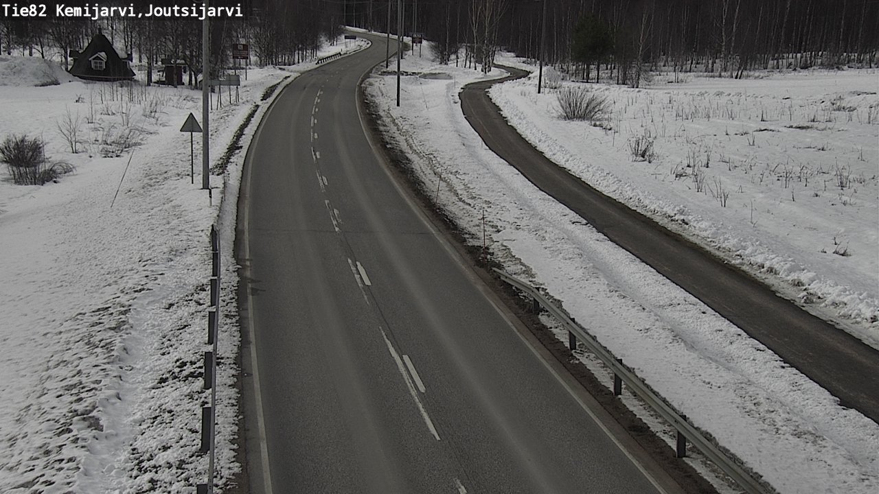 Weather Camera Image Väg 82 Kemijärvi, Joutsijärvi, Kemijärvi, Lappi