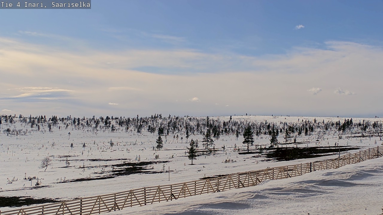 Weather Camera Image Road 4 Inari, Saariselkä, Kaunispää, Inari, Lappi