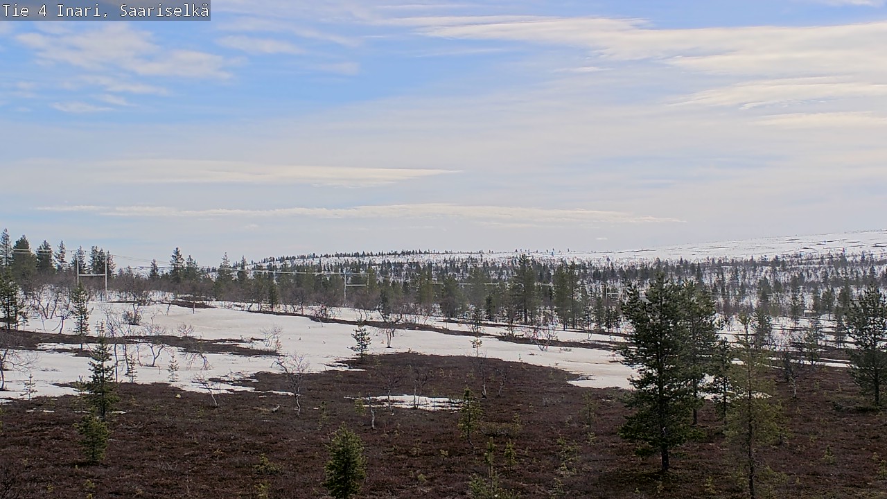 Weather Camera Image Road 4 Inari, Saariselkä, Kaunispää, Inari, Lappi