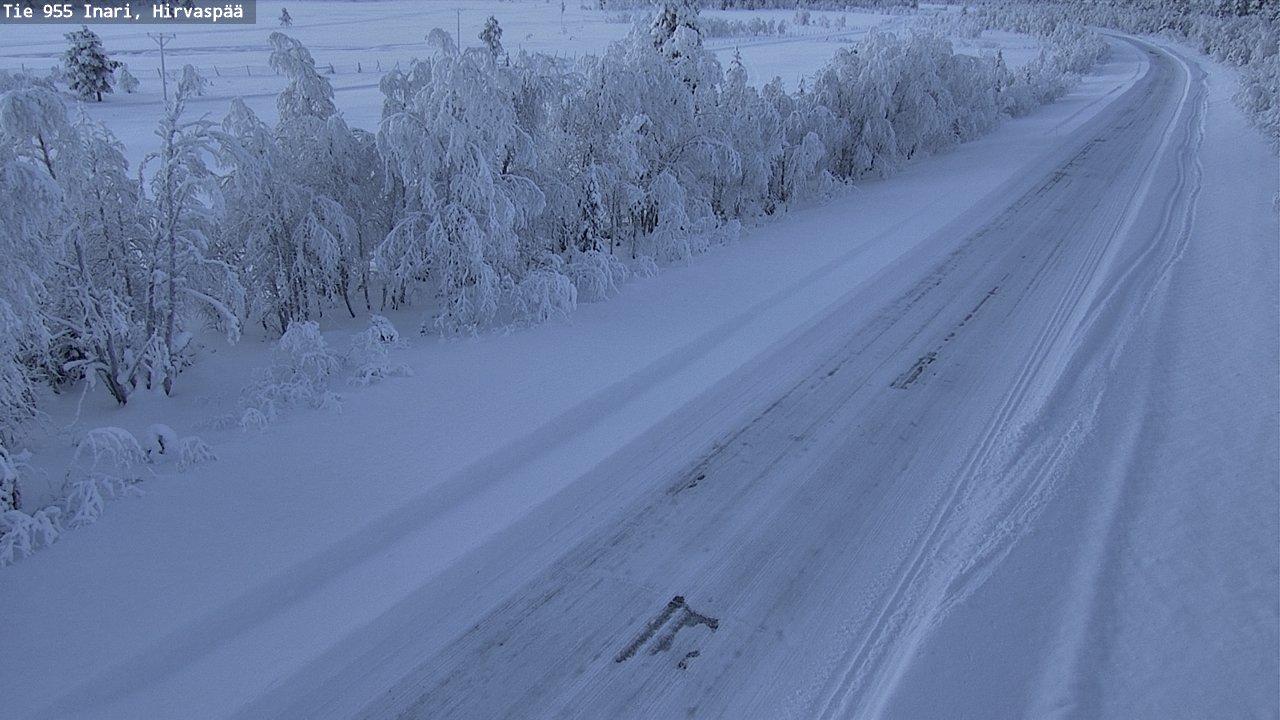 Weather Camera Image Road 955 Inari, Hirvaspää, Inari, Lappi
