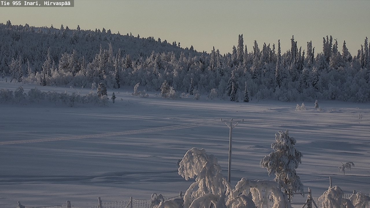 Weather Camera Image Road 955 Inari, Hirvaspää, Inari, Lappi