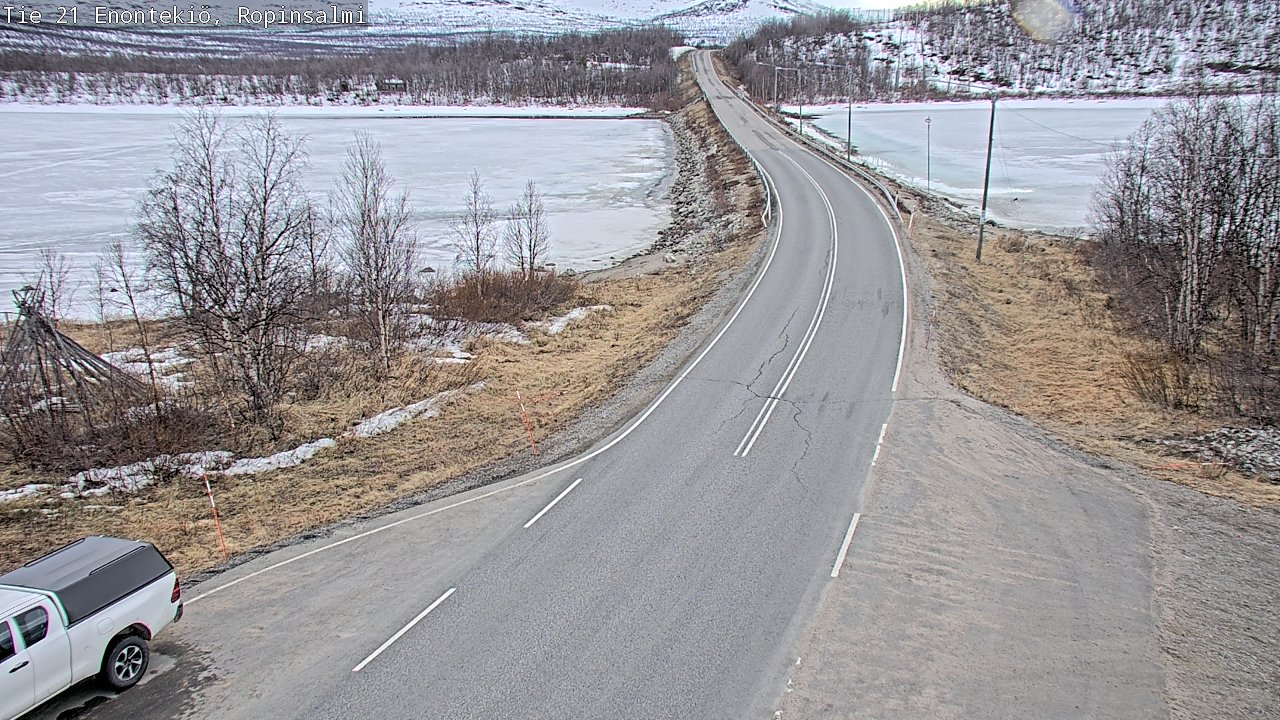 Weather Camera Image Väg 21 Enontekiö, Ropinsalmi, Enontekiö, Lappi