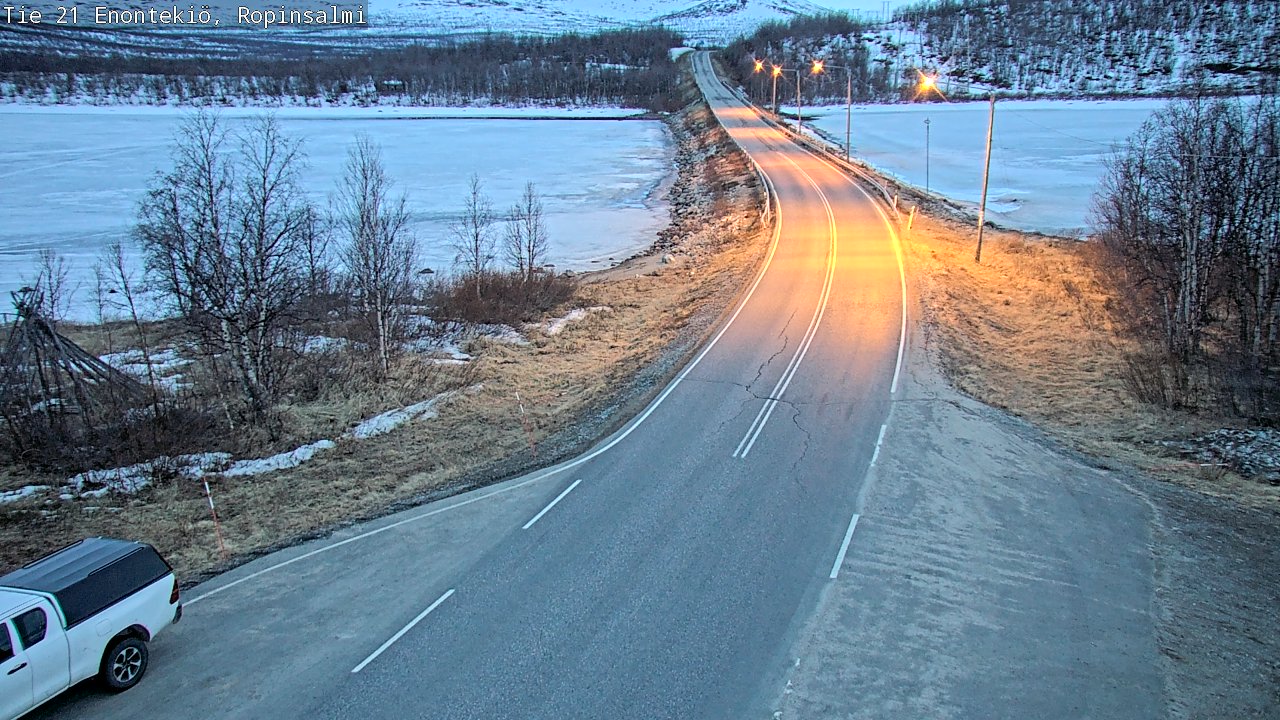 Weather Camera Image Road 21 Enontekiö, Ropinsalmi, Enontekiö, Lappi