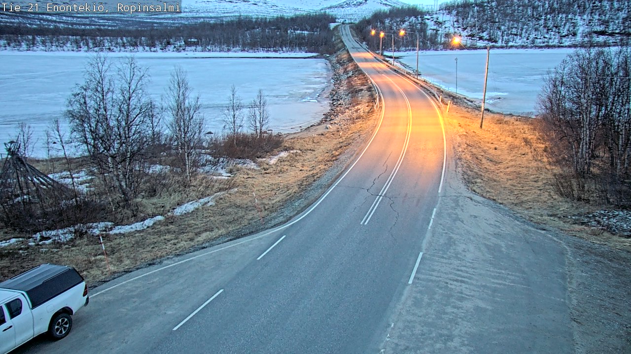 Weather Camera Image Väg 21 Enontekiö, Ropinsalmi, Enontekiö, Lappi