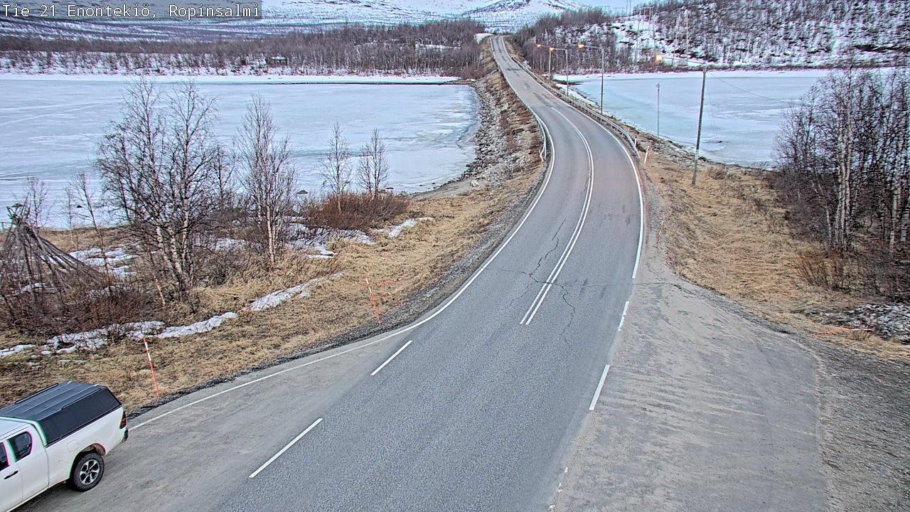 Weather Camera Image Road 21 Enontekiö, Ropinsalmi, Enontekiö, Lappi