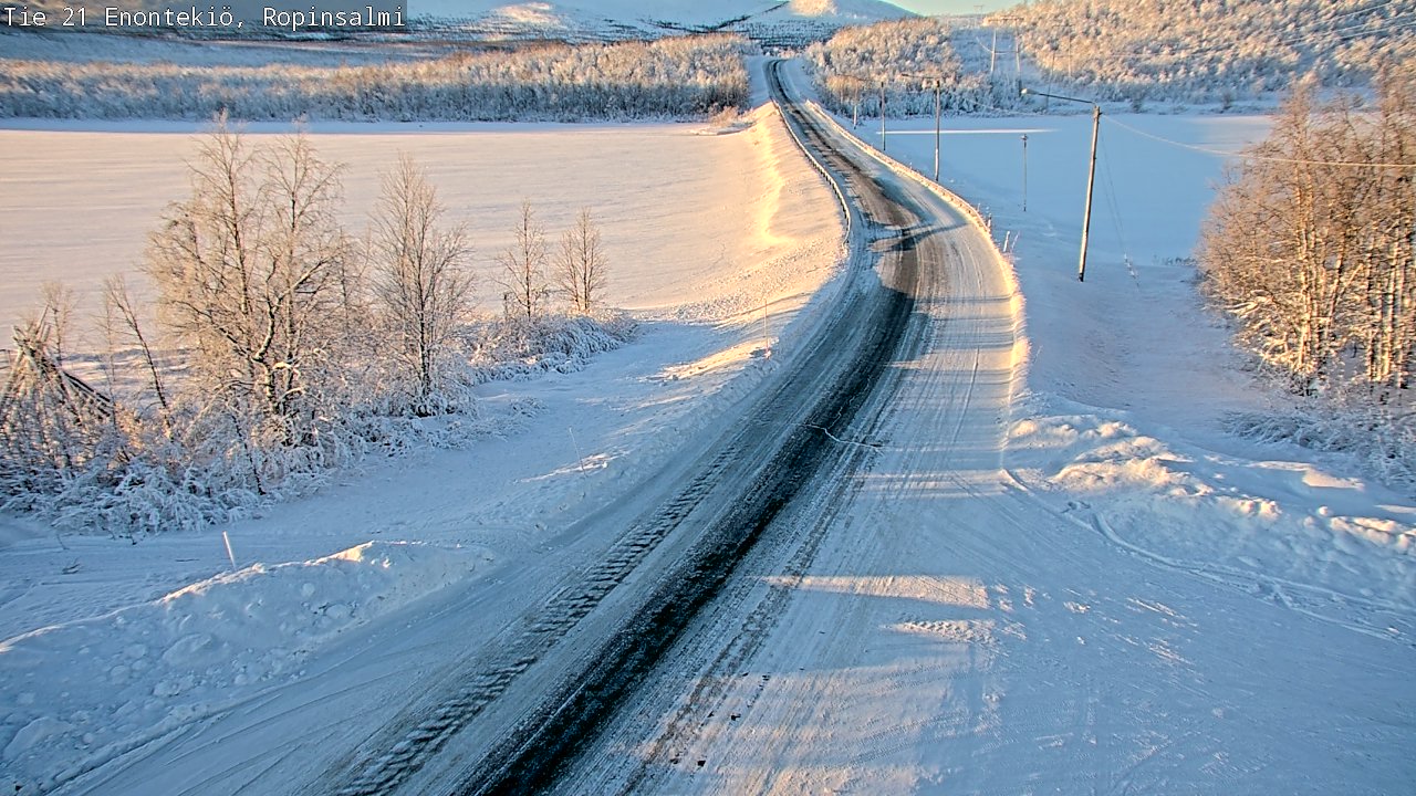 Weather Camera Image Road 21 Enontekiö, Ropinsalmi, Enontekiö, Lappi