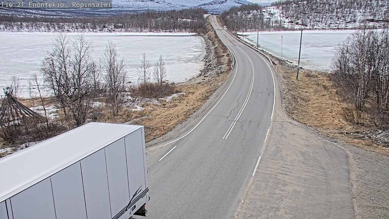Weather Camera Image Väg 21 Enontekiö, Ropinsalmi, Enontekiö, Lappi