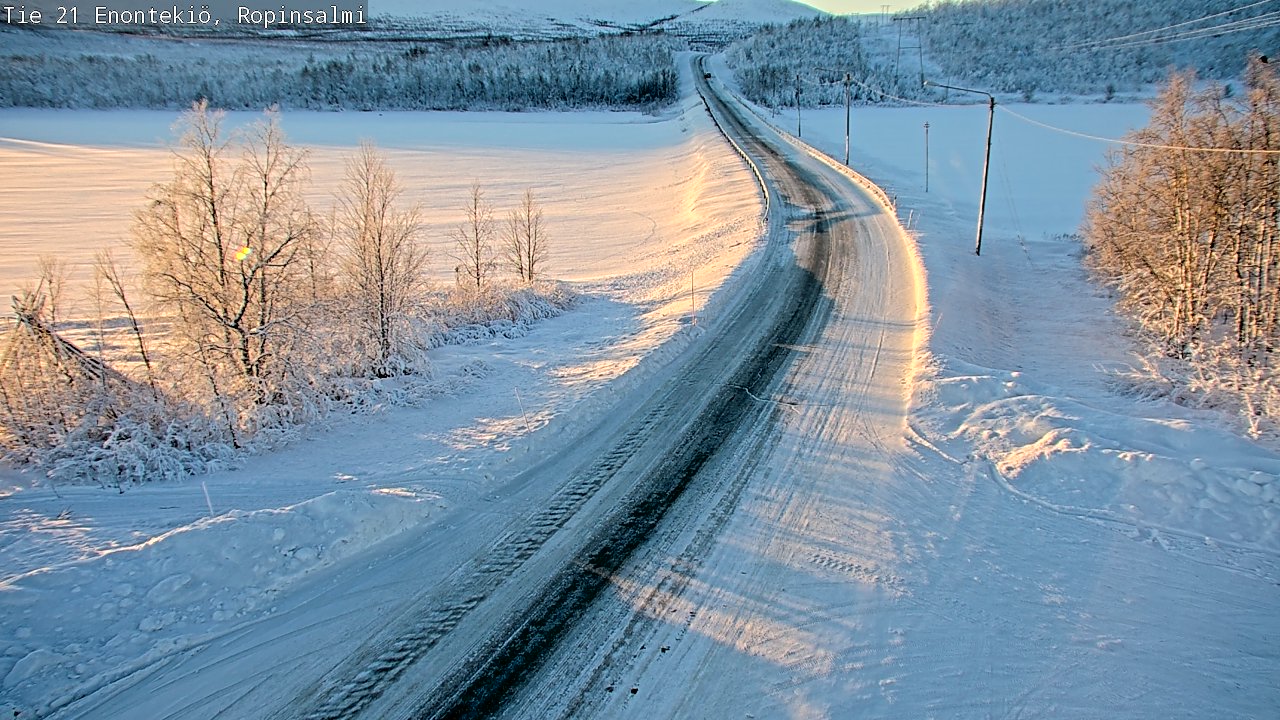 Weather Camera Image Road 21 Enontekiö, Ropinsalmi, Enontekiö, Lappi