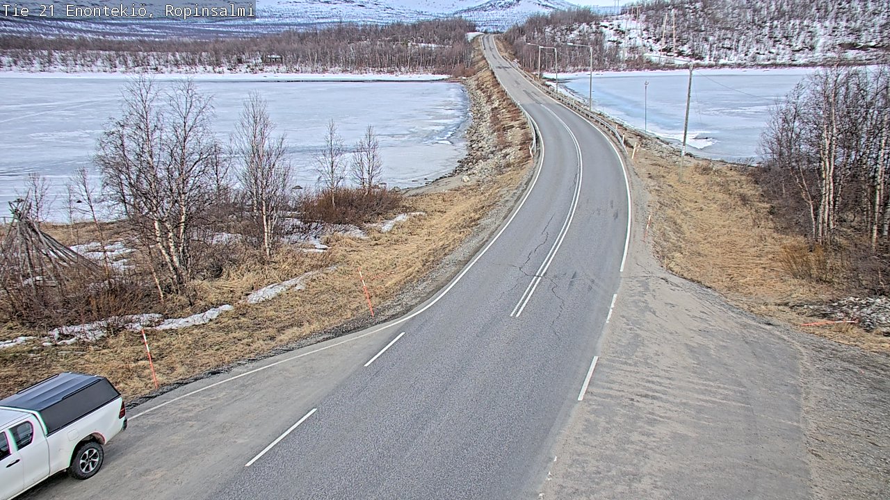 Weather Camera Image Road 21 Enontekiö, Ropinsalmi, Enontekiö, Lappi