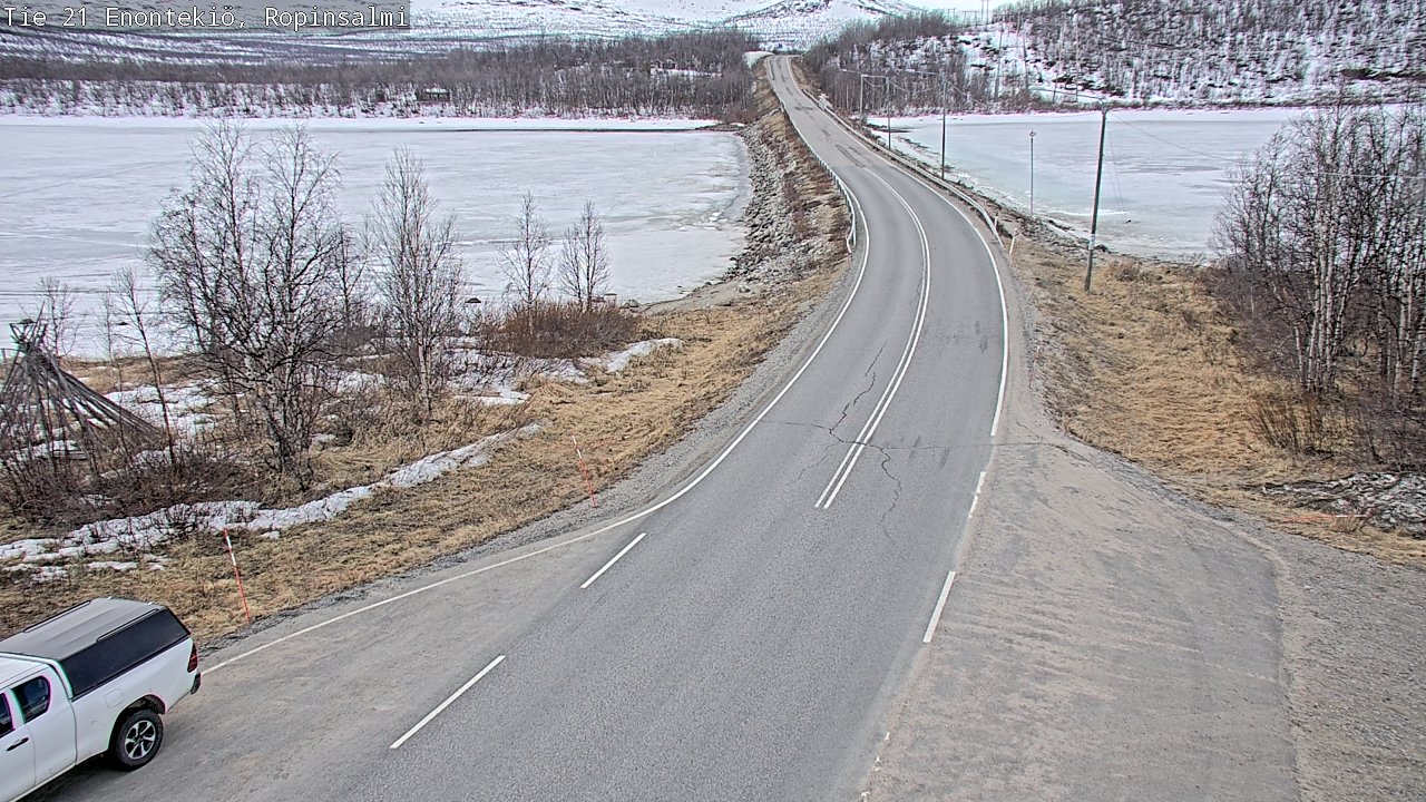 Weather Camera Image Väg 21 Enontekiö, Ropinsalmi, Enontekiö, Lappi