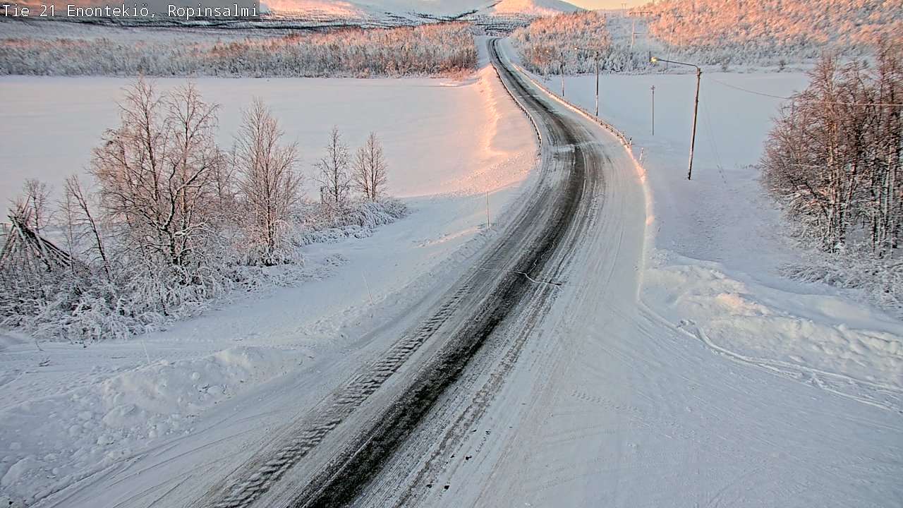 Weather Camera Image Road 21 Enontekiö, Ropinsalmi, Enontekiö, Lappi