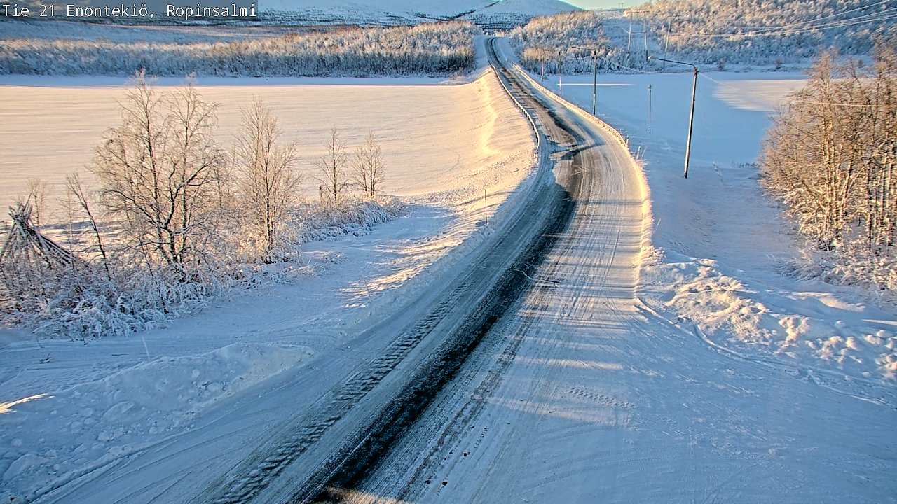 Weather Camera Image Road 21 Enontekiö, Ropinsalmi, Enontekiö, Lappi