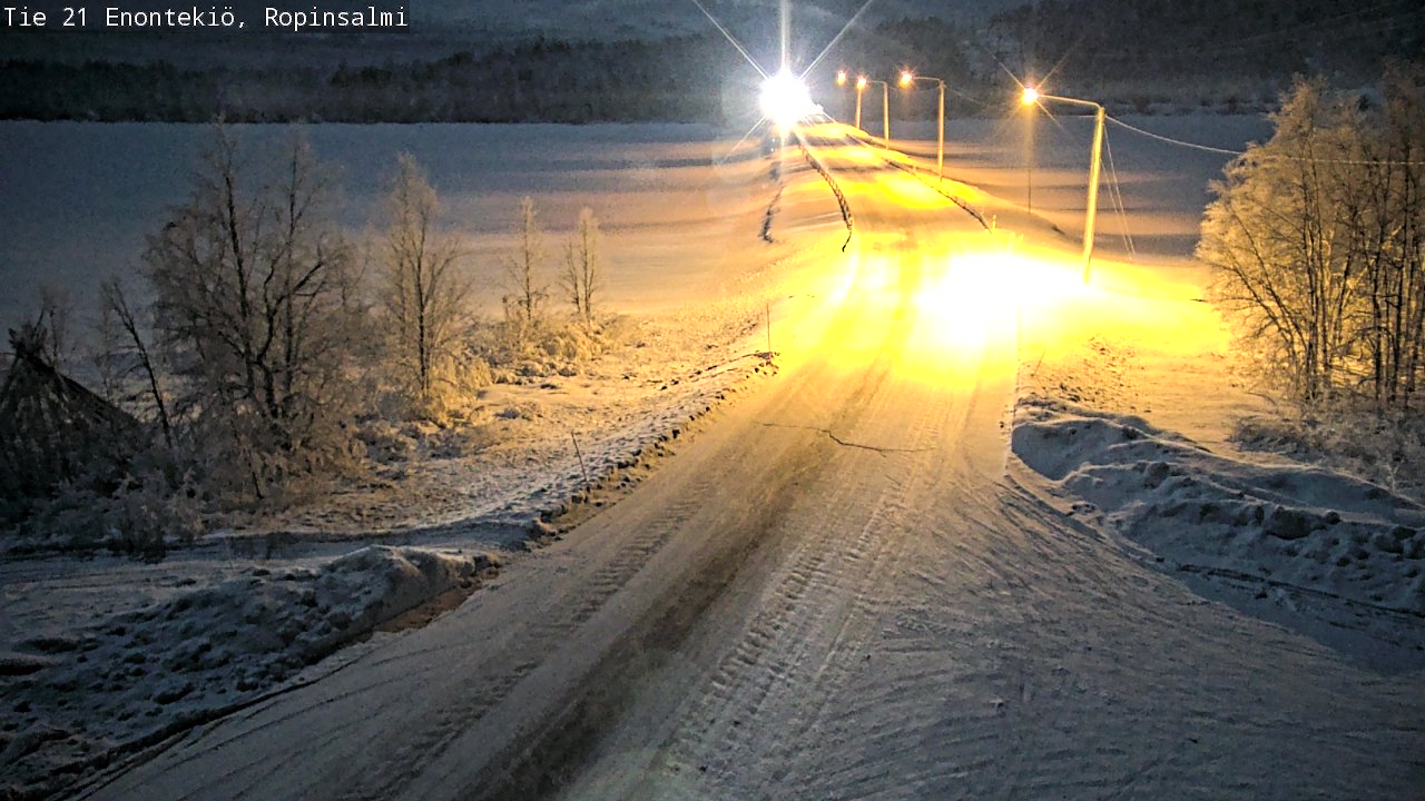 Weather Camera Image Väg 21 Enontekiö, Ropinsalmi, Enontekiö, Lappi