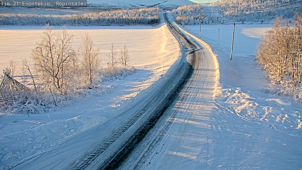 Weather Camera Image Road 21 Enontekiö, Ropinsalmi, Enontekiö, Lappi
