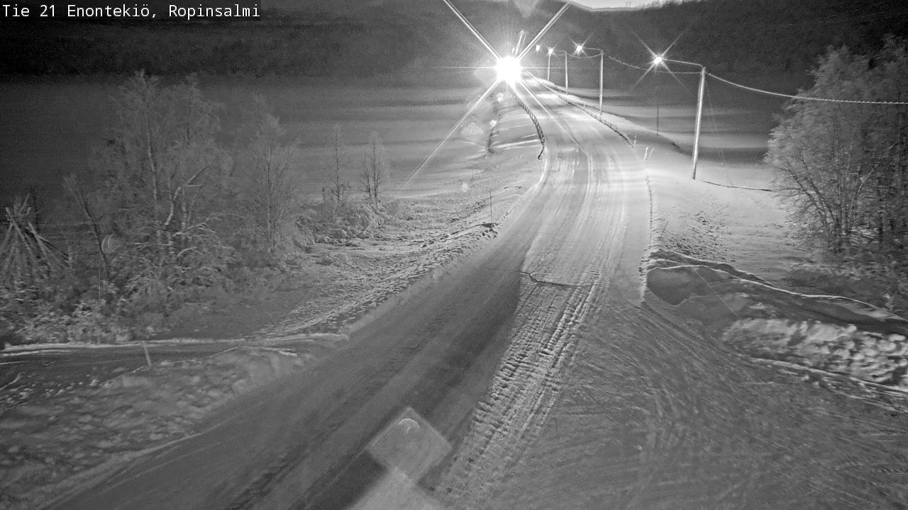 Weather Camera Image Road 21 Enontekiö, Ropinsalmi, Enontekiö, Lappi