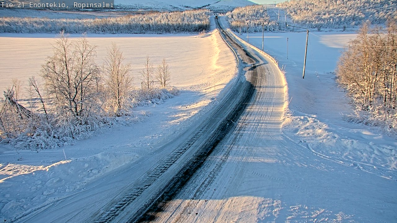 Weather Camera Image Road 21 Enontekiö, Ropinsalmi, Enontekiö, Lappi