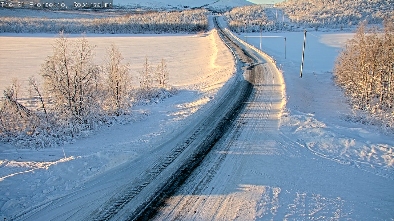 Weather Camera Image Road 21 Enontekiö, Ropinsalmi, Enontekiö, Lappi