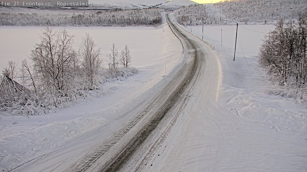 Weather Camera Image Road 21 Enontekiö, Ropinsalmi, Enontekiö, Lappi